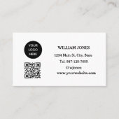Social media QR Code Scannable Black Luxe Visitekaartje (Voorkant)