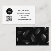Social media QR Code Scannable Black Luxe Visitekaartje (Voorkant / Achterkant)