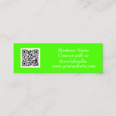 Social media QR Code Scannable Fluorescent Green Mini Visitekaartje (Voorkant)