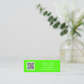 Social media QR Code Scannable Fluorescent Green Mini Visitekaartje (Staand voorkant)