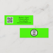 Social media QR Code Scannable Fluorescent Green Mini Visitekaartje (Voorkant / Achterkant)