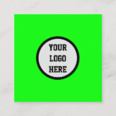 Social media QR Code Scannable Fluorescent Green Vierkante Visitekaartje (Achterkant)