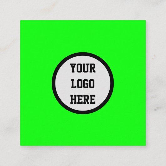Social media QR Code Scannable Fluorescent Green Vierkante Visitekaartje (Achterkant)