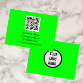 Social media QR Code Scannable Fluorescent Green Visitekaartje