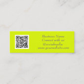 Social media QR Code Scannable Fluorescerend Geel Mini Visitekaartje (Voorkant)