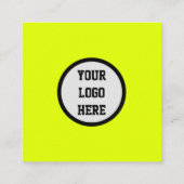 Social media QR Code Scannable Fluorescerend Geel Vierkante Visitekaartje (Achterkant)