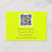 Social media QR Code Scannable Fluorescerend Geel Visitekaartje (Voorkant)