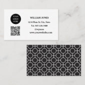 Social media QR Code Scannable Zwart Modern Visitekaartje (Voorkant / Achterkant)