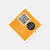 Social media QR Code Sinaasappel Business Logo Servet (Hoek)