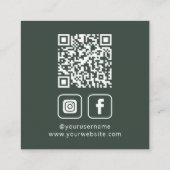 Social Media QR Code Uw Logo Groen Vierkante Visitekaartje (Achterkant)