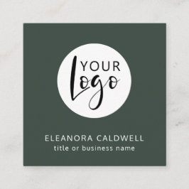 Social Media QR Code Uw Logo Groen Vierkante Visitekaartje