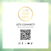 Social Media QR Code Uw Logo toevoegen Wit Raamsticker (Vel 3)