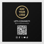 Social Media QR Code Uw Logo toevoegen Zwart Raamsticker (Vel)