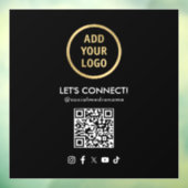 Social Media QR Code Uw Logo toevoegen Zwart Raamsticker (Vel 3)