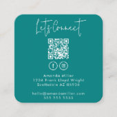 Social Media QR-code Verbind met ons Modern Blauwg Vierkante Visitekaartje (Voorkant)
