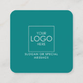 Social Media QR-code Verbind met ons Modern Blauwg Vierkante Visitekaartje (Achterkant)