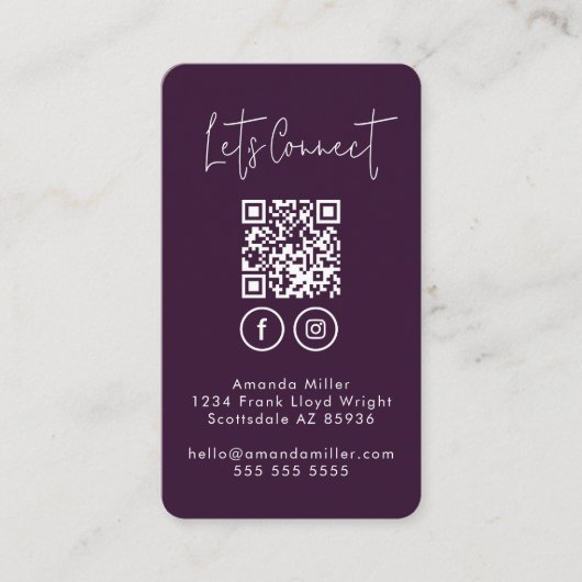 Social Media QR Code Verbind met ons Modern Busine Visitekaartje (Voorkant)