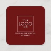 Social media QR-code Verbind met ons Modern Rood Vierkante Visitekaartje (Achterkant)