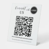 Social Media QR-code Verbind met ons Reclamebord Met Voetstuk (Voorkant)