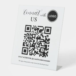Social Media QR-code Verbind met ons Reclamebord Met Voetstuk