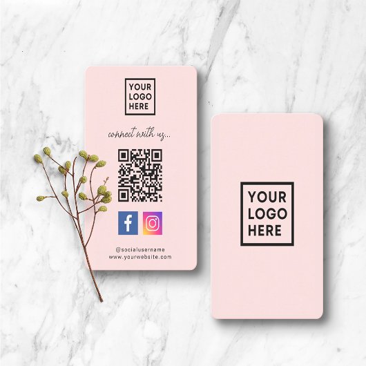 Social Media QR Code Verbind met ons Roze Visitekaartje
