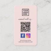 Social Media QR Code Verbind met ons Roze Visitekaartje (Voorkant)