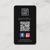 Social Media QR Code Verbind met ons Zwart Visitekaartje (Voorkant)