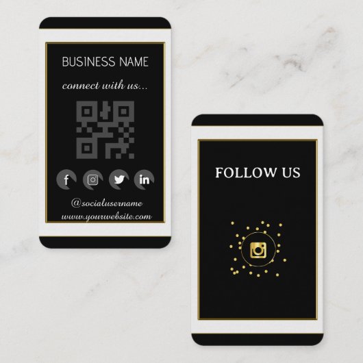 -Social Media QR Code Visitekaartje (Voorkant / Achterkant)