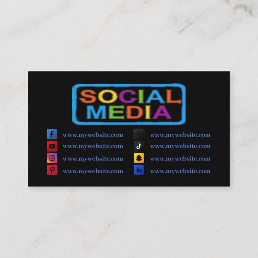 Social Media QR Code Visitekaartjes 31 Pack van 10 (Achterkant)