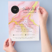 Social Media QR Code Waterverf Roze Goud Agaat Flyer (Hand)