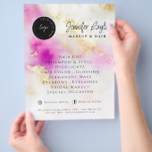 Social Media QR Code Waterverf Roze Goud Elegant Flyer (Hand)