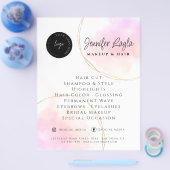 Social Media QR Code Waterverf Roze Goud Modern Flyer (Enkel)