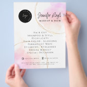 Social Media QR Code Waterverf Roze Goud Modern Flyer (Hand)