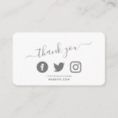 Social media QR code wit dank u korting Informatiekaartje (Voorkant)