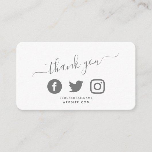 Social media QR code wit dank u korting Informatiekaartje (Voorkant)