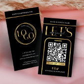Social Media QR-code zwart & goud Logo QR-code Visitekaartje