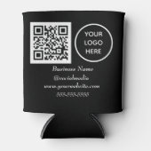 Social media QR Code Zwart Modern Business Logo Blikjeskoeler (Voorkant)