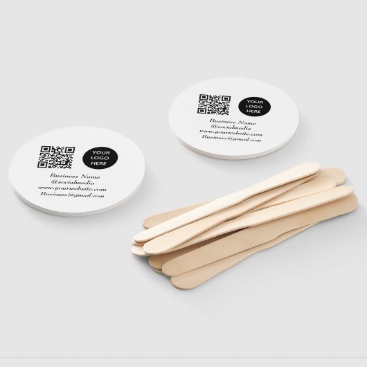 Social media QR Code Zwart Modern Business Logo Handwaaier (Niet-gemonteerd)