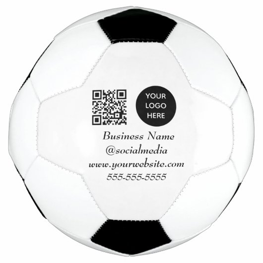 Social media QR Code Zwart Modern Business Logo Voetbal (Voorkant)