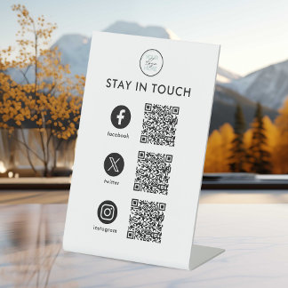Social Media QR-voetstukbord - Zakelijke weergave Reclamebord Met Voetstuk