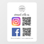 Social Media Raamsticker | Instagram Facebook QR (Vel)