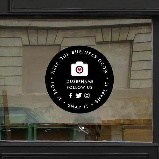 Social Media Raamsticker | Love Snap Share
