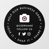 Social Media Raamsticker | Love Snap Share (Vel)