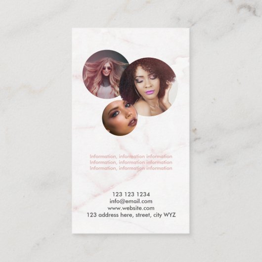 Social Media Roos Gold Marble Elegant Visitekaartje (Achterkant)