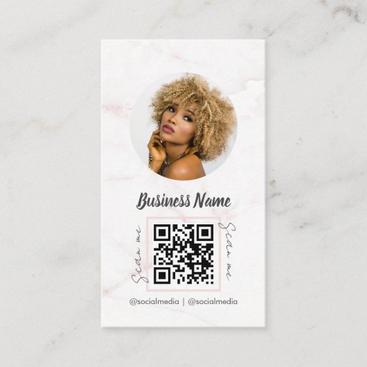 Social Media Roos Gold Marble Elegant Visitekaartje (Voorkant)