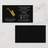 Social Media Saxofonist Saxofonist Musicus Visitekaartje (Voorkant / Achterkant)