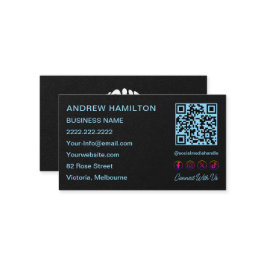 Social Media Scannable QR Code Logo Aangepast Zwar Visitekaartje