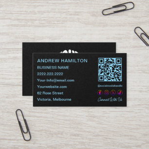 Social Media Scannable QR Code Logo Aangepast Zwar Visitekaartje