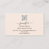 Social Media Schrijver Content Creator BlogQR Mono Visitekaartje (Achterkant)