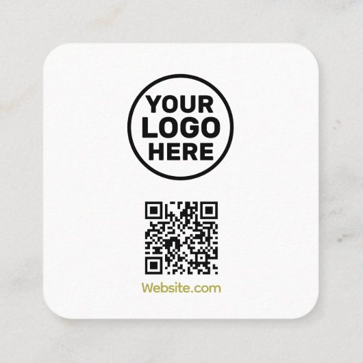 Social Media Snap en Share, QR-code Vierkante Visitekaartje (Achterkant)
